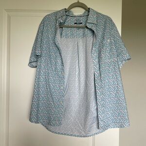Croft & Barrow Teal and Black Floral Shirt